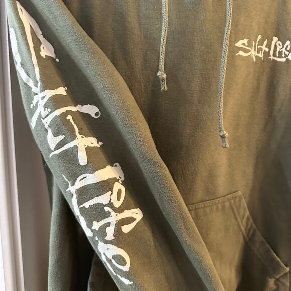 Olive Green Salt Life Boy's Hoodie Sleeve Logo Sweatshirt Size Small - Picture 3 of 5